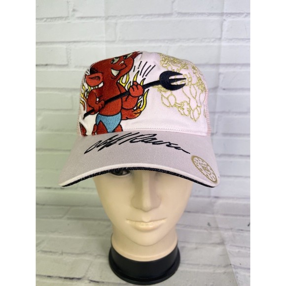 Cliff Raven Artwear Devil Ed Hardy Tattoo Embroidered Mesh Back Snapback Hat Cap - Picture 1 of 9